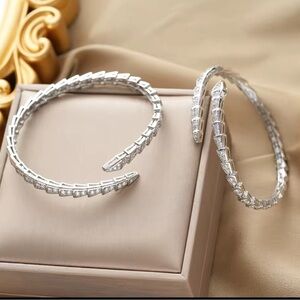 Serpentine serpent snake Silver Women's Jewelry bracelet